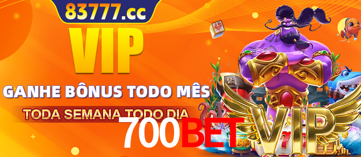 Banner promocional do 700BET oferecendo 100% de recompensas adicionais contínuas para quem fizer o login diário (Daily sign-in), com um mascote de coelho.